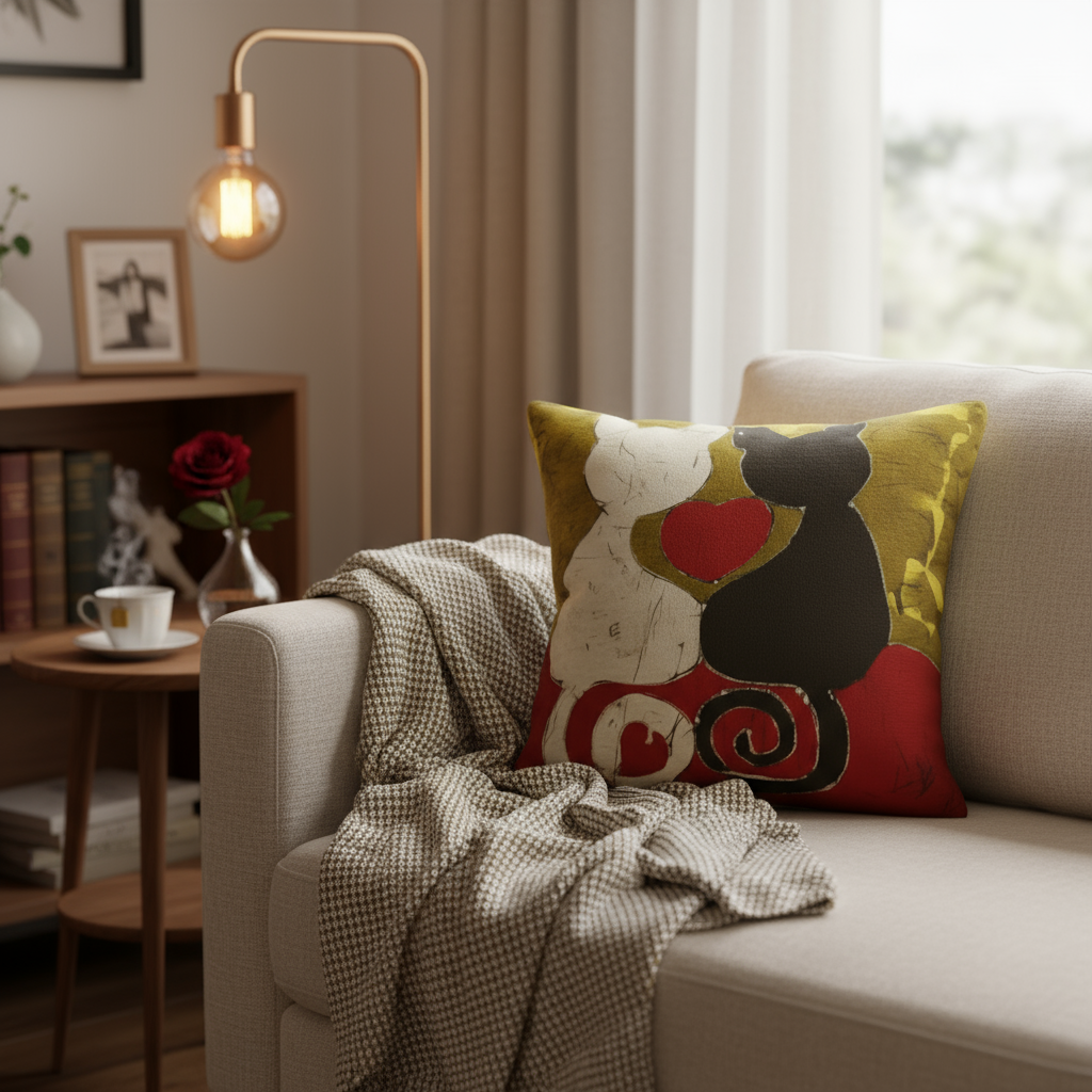 Batik Artisanal "Mes Chat-mours" - Housse Coton Fait Main multi usages🐾