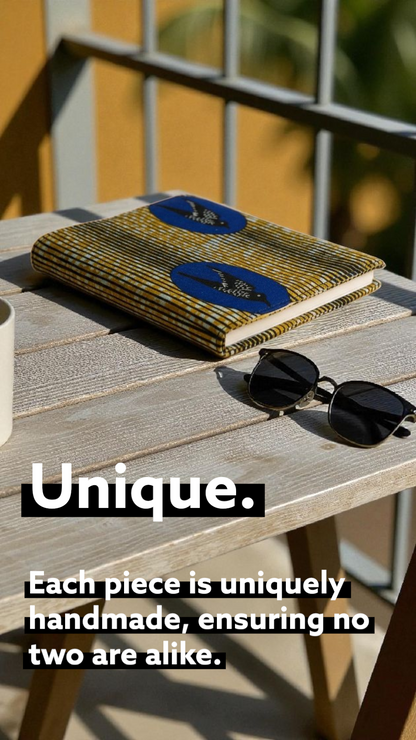 Protège-cahier en wax Oiseaux  bleus