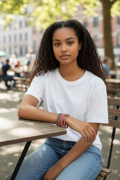 Bracelets de Madagascar en raphia multicolore