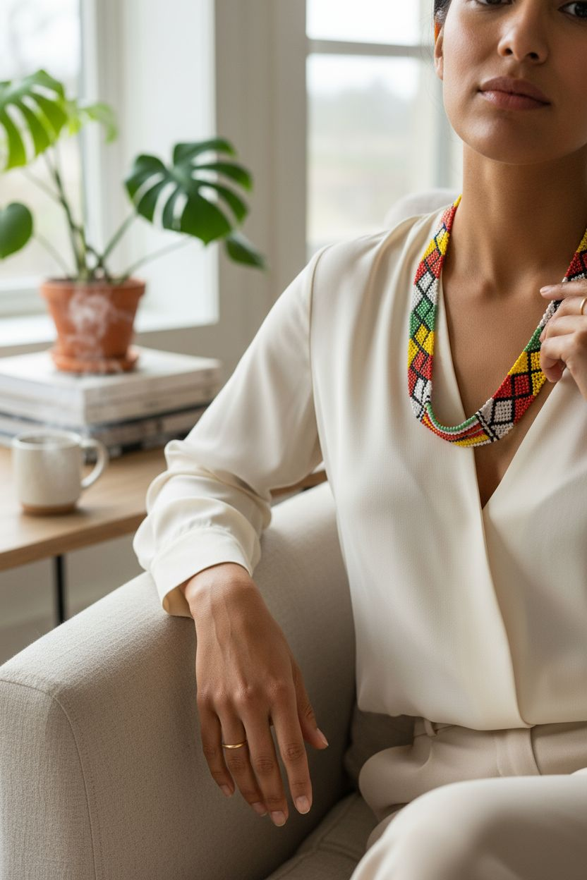 Collier de perles en joie