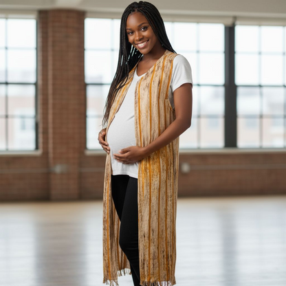 Veste longue sans manches en Faso Dan Fani