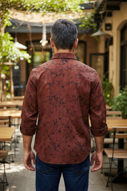 Chemise stylée e✨ Chemise Batik Homme – Taille M – Création Sol’Anna ✨n batik