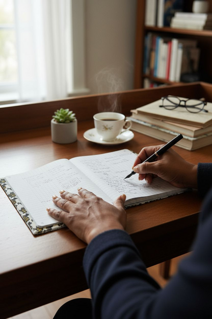 Protège-cahier en wax "Pintades d'Afrique "