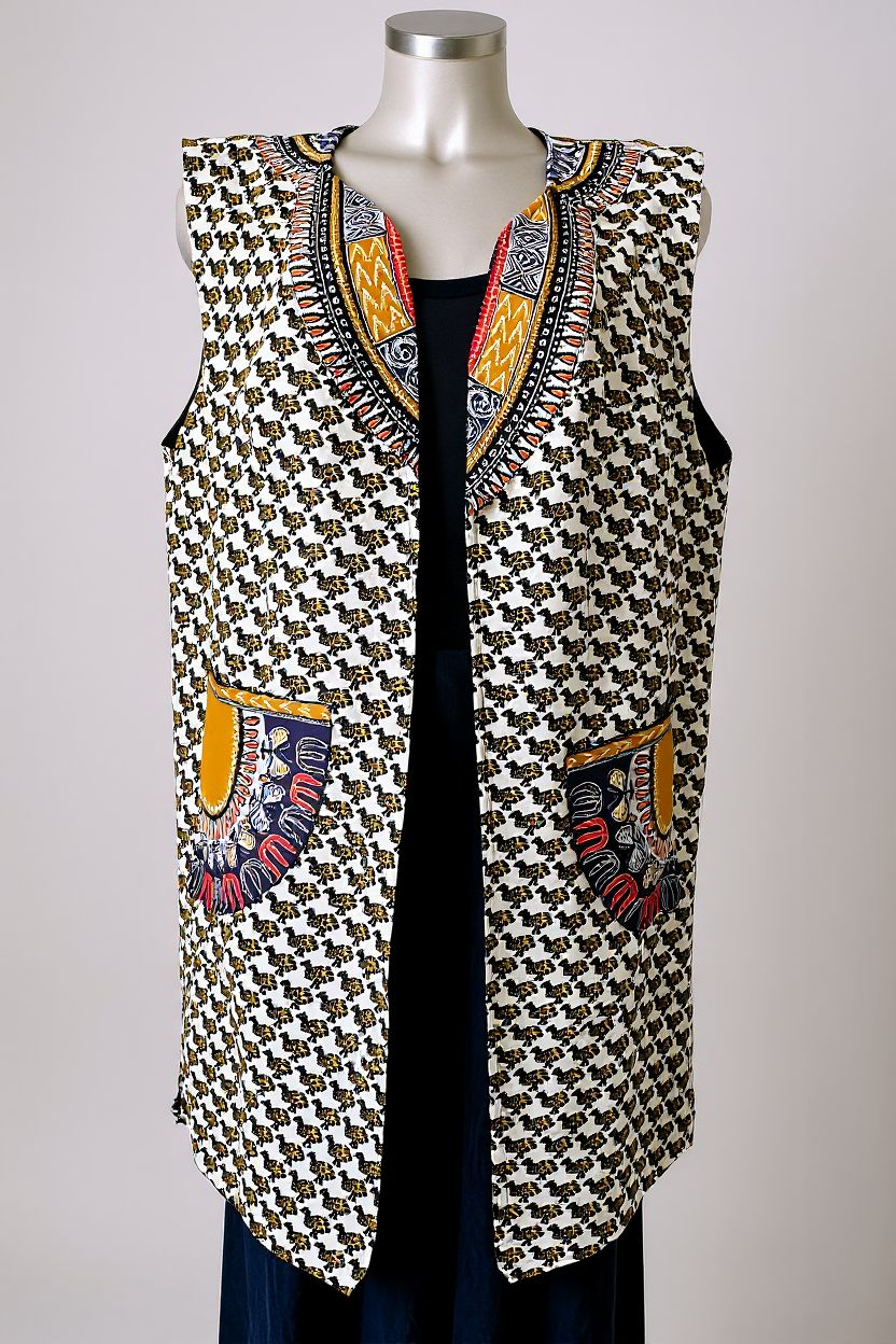 Veste sans manches en wax