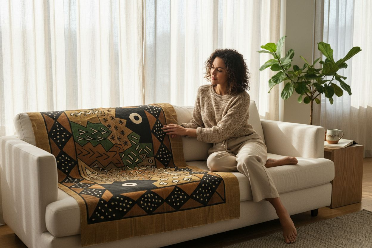 Étoffe en bogolan " Couleurs du Sahel "