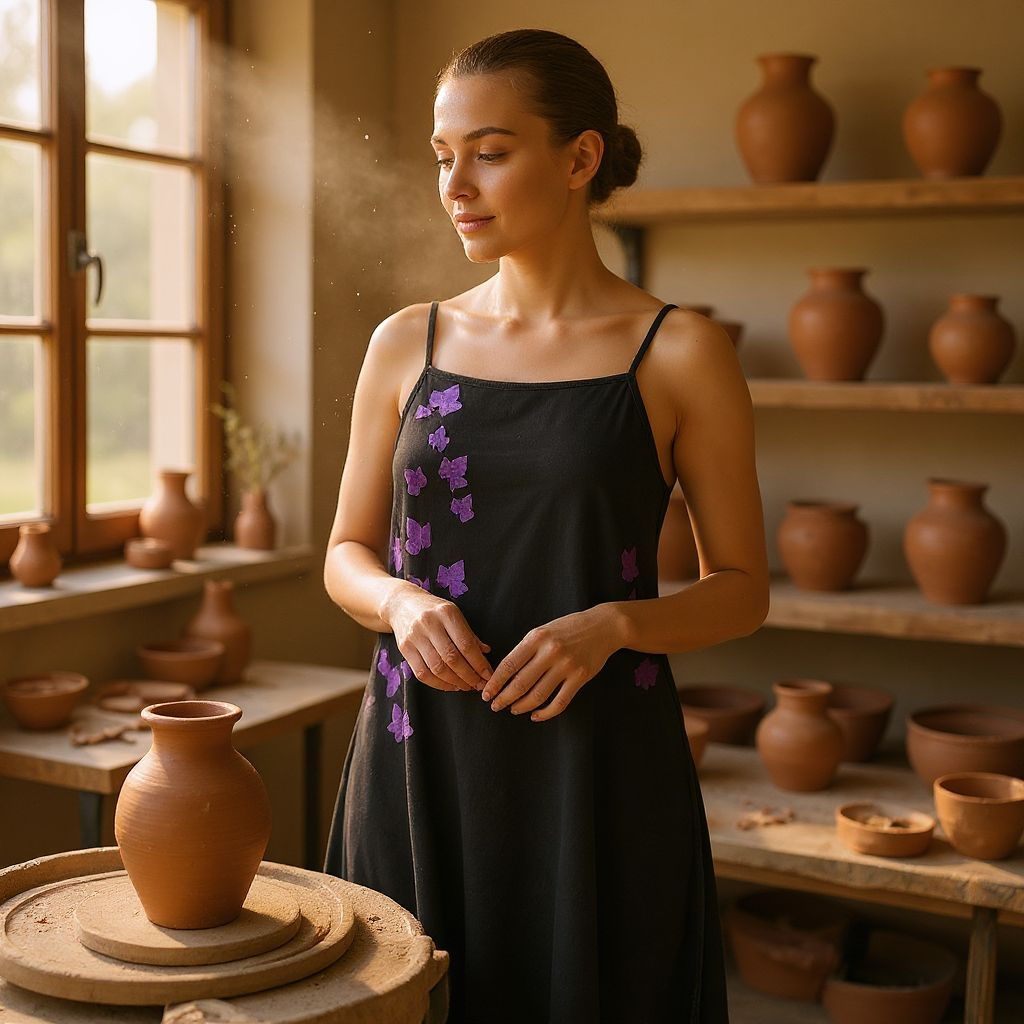 Robe peinte de feuilles roses