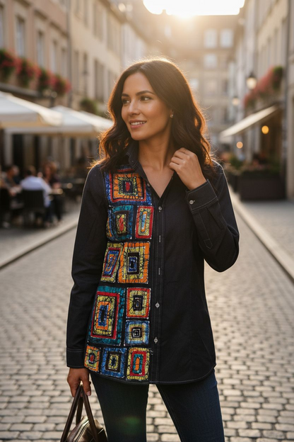 Chemise stylée en batik