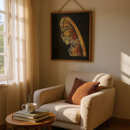 Batik Artisanal "La Mère et l'Enfant" - Pièce Unique Coton