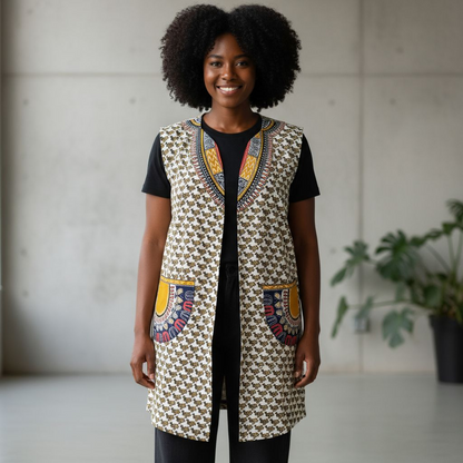 Veste sans manches en wax