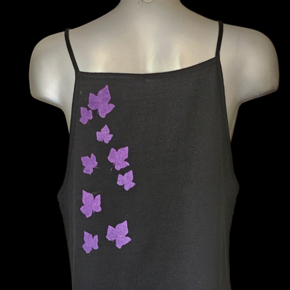 Robe peinte de feuilles roses