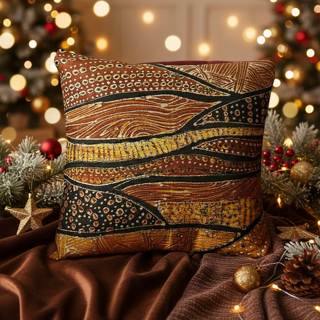 Batik Artisanal "Ondes et Dunes" - Housse Coton Fait Main multi usages