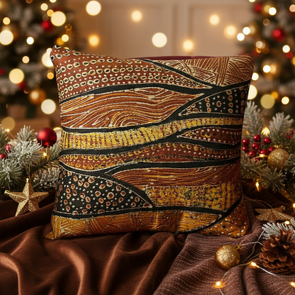 Batik Artisanal "Ondes et Dunes" - Housse Coton Fait Main multi usages