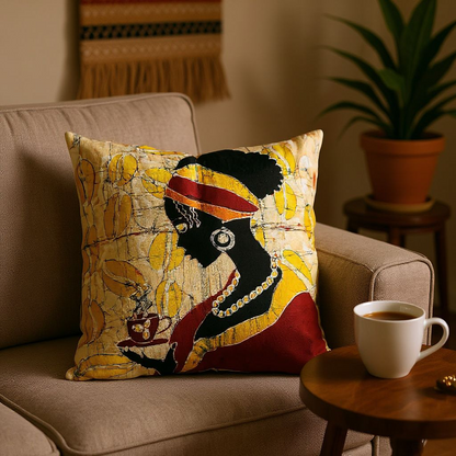 Batik Artisanal "La Femme" - Housse Coton Fait Main Multi usages