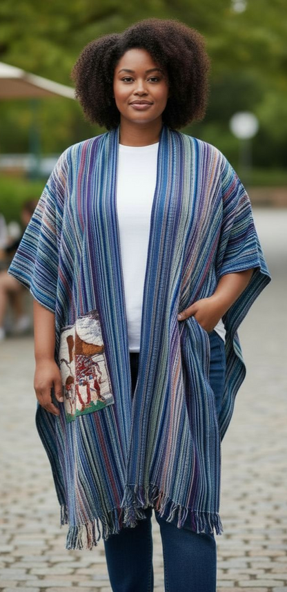 Poncho Faso Dan Fani Artisanal - Racines & Lumière | Sol'Anna