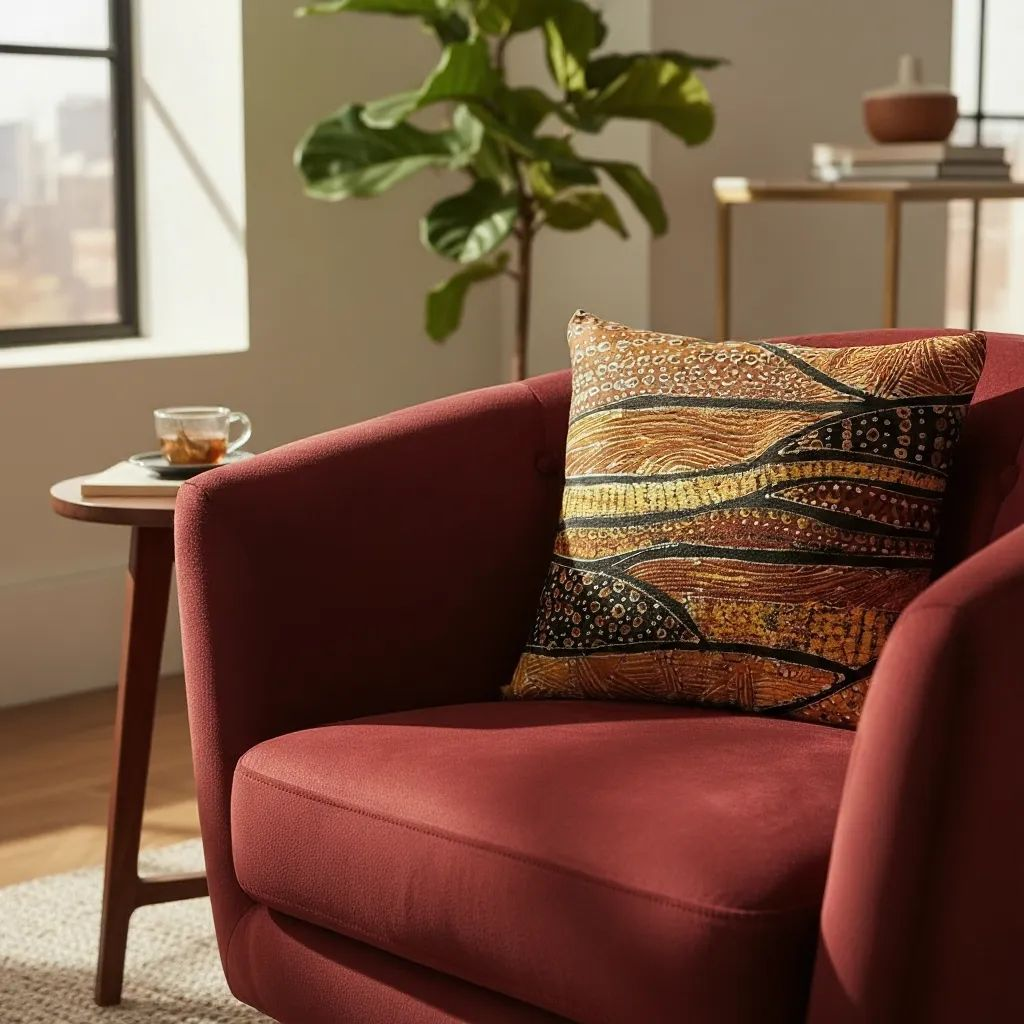 Batik Artisanal "Ondes et Dunes" - Housse Coton Fait Main multi usages