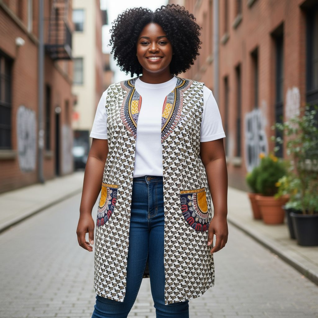 Veste sans manches en wax