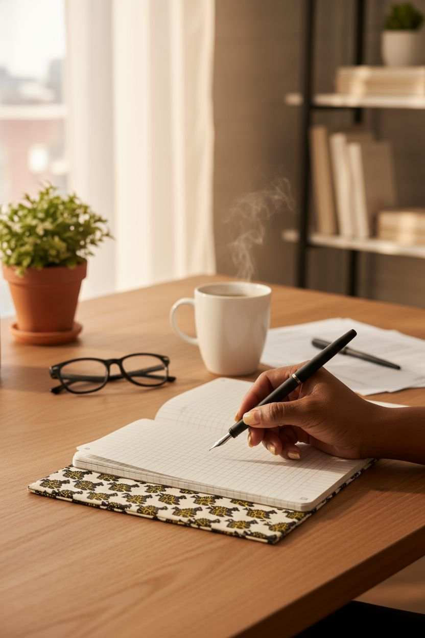 Protège-cahier en wax "Pintades d'Afrique "