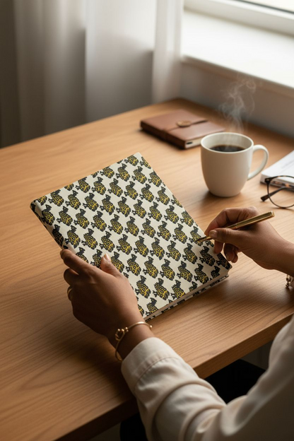 Protège-cahier en wax "Pintades d'Afrique "