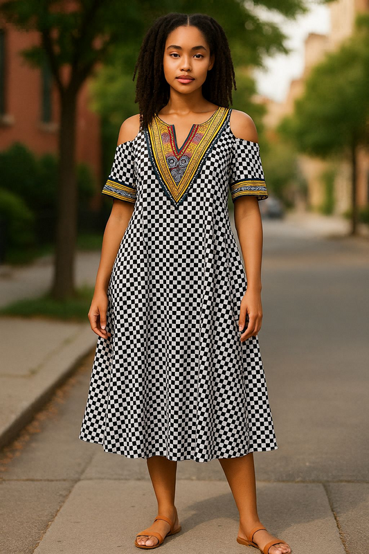 Robe en wax Addis-Abeba