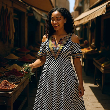 Robe en wax Addis-Abeba