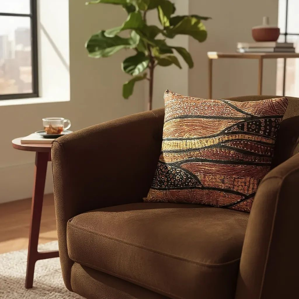 Batik Artisanal "Ondes et Dunes" - Housse Coton Fait Main multi usages