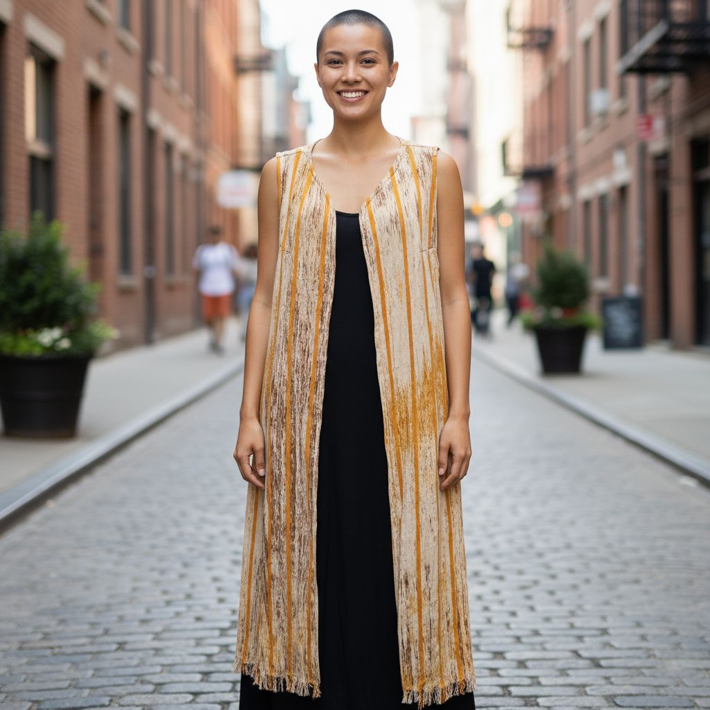 Veste longue sans manches en Faso Dan Fani