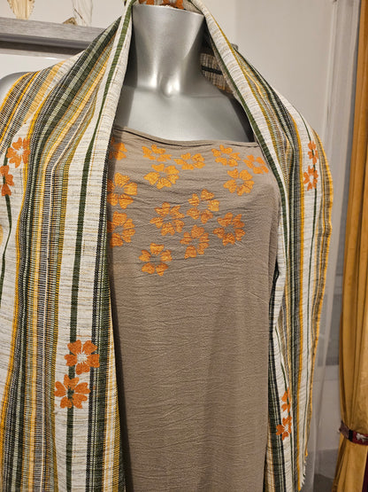 Ensemble robe et écharpe en Faso Dan Fani