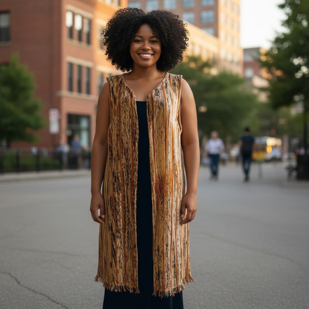 Veste longue sans manches en Faso Dan Fani