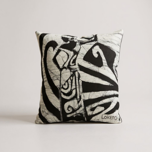 Batik Artisanal "La Porteuse d'Eau" - Housse Coton Fait Main multi usages