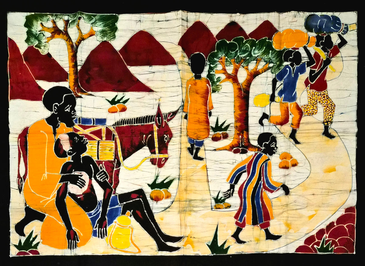 Tableau batik "Le bon Samaritain"